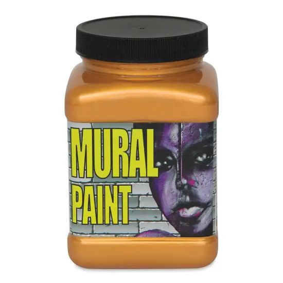 Chroma Acrylic Mural Paint - Glam Rock (Gold), 16 oz jar {1}