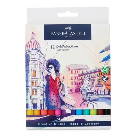 Faber-Castell Goldfaber Aqua Dual Markers - Assorted, Set of 12 {1}