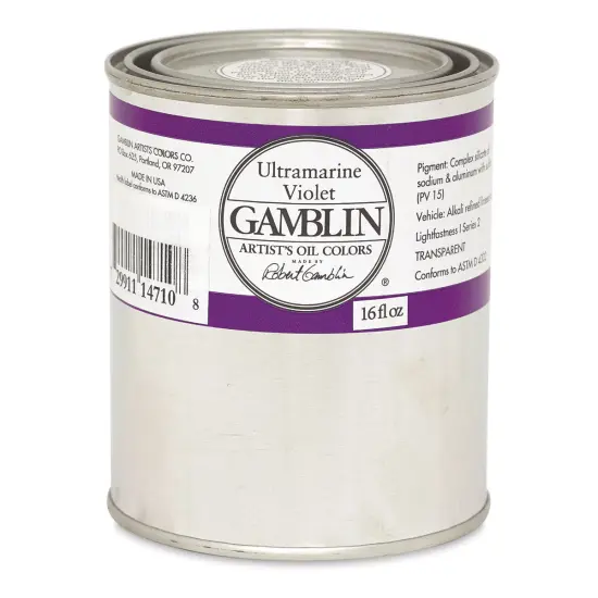 Gamblin Artist's Oil Color - Ultramarine Violet, 16 oz Can {1}