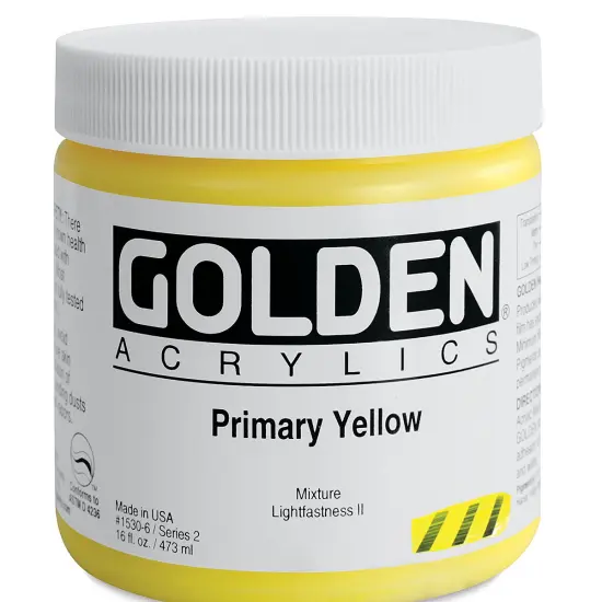 Golden Heavy Body Artist Acrylics - Primary Yellow, 16 oz jar {2}