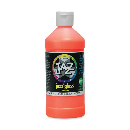 Jazz Gloss Tempera - Gloss, Fluorescent Orange, 16 oz bottle {1}