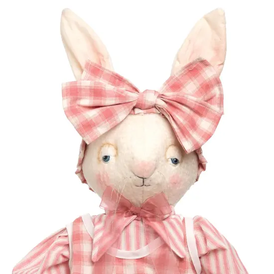 Ally Bunny Easter Plaid Dress Gathered Traditions Joe Spencer Soft Figure Figurine w/ Carrot {3}