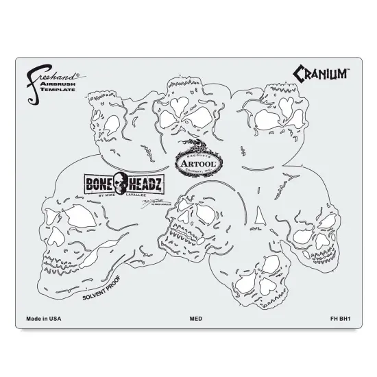 Iwata Artool Freehand Template - Set of 4, BoneHeadz Cranium {1}