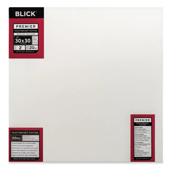 Blick Premier Heavyweight Stretched Cotton Canvas - 30" x 30", 2" Profile {1}