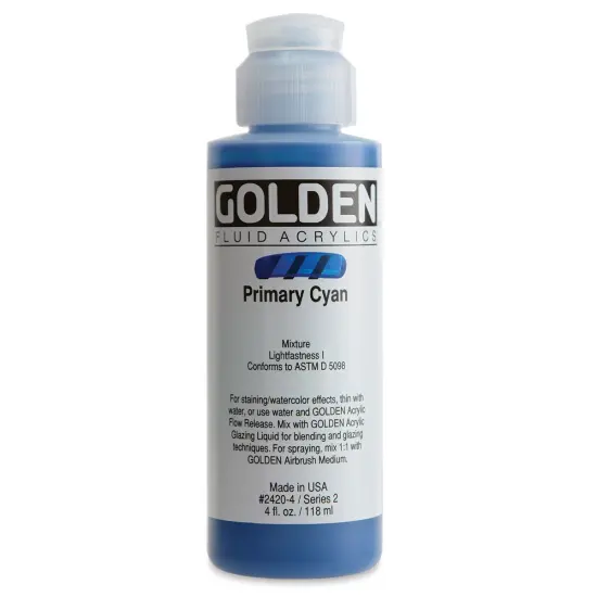 Golden Fluid Acrylics - Primary Cyan, 4 oz bottle {1}