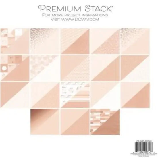 DCWV&reg;️ ROSE QUARTZ GOLD PAPER STACK 12"X12" 12/PKG PS-005-00561 Double Sided {3}