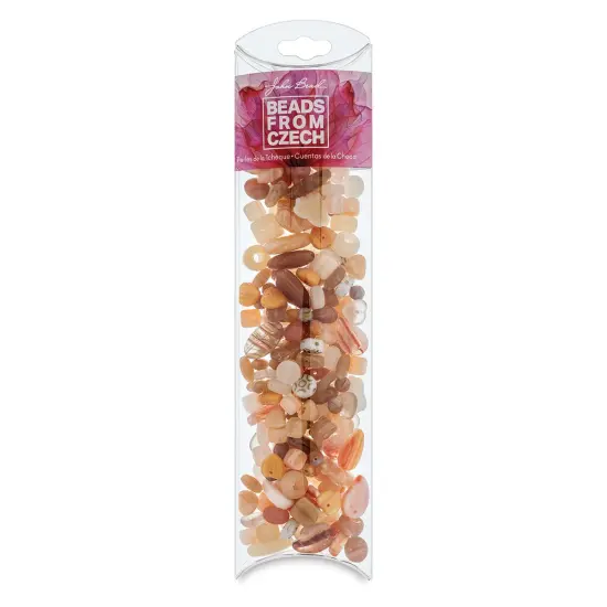 John Bead Czech Glass Bead Mix - Almond Button, 100 g {1}