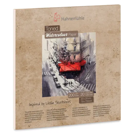Hahnem&uuml;hle Toned Watercolor Paper Pad - Beige, 7.9" x 7.9" {1}