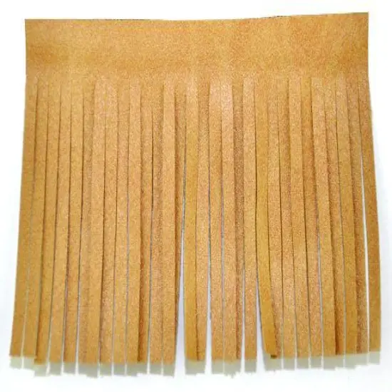 Belagio Faux Leather Fringe Trim, 2" Wide, 25-Yard Bolt, Sable {1}