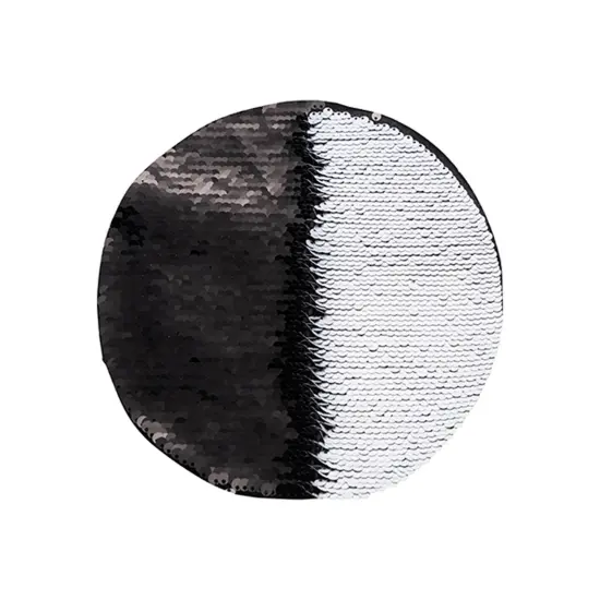 7" Black Round Sequin Sublimation Patches - 2 Pack {3}