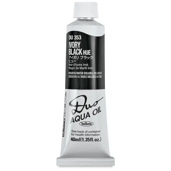 Holbein Duo Aqua Water Soluble Oils - Ivory Black Hue, 40 ml tube {1}