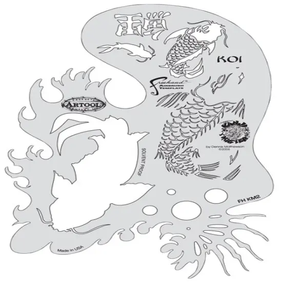 Iwata Artool Freehand Template - Kanji Master Koi Fish {1}