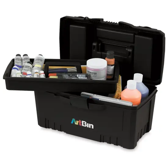 ArtBin Twin Top Storage Box - Black, With Lift-out Tray {1}