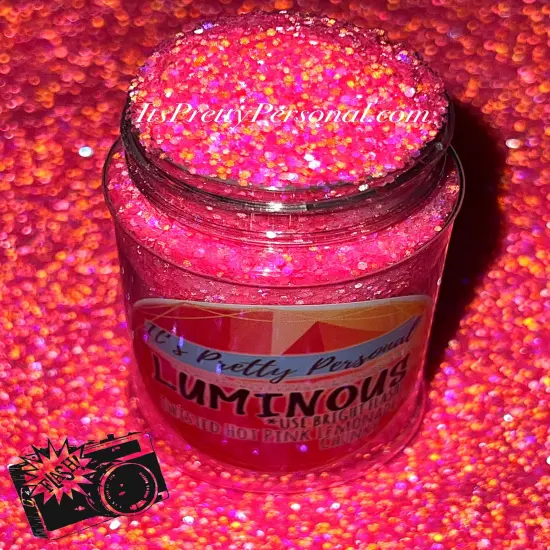 &ldquo;Twisted Hot Pink Lemonade Chunky&rdquo; (Medium Cut)-Luminous Reflective Glitter Collection {1}