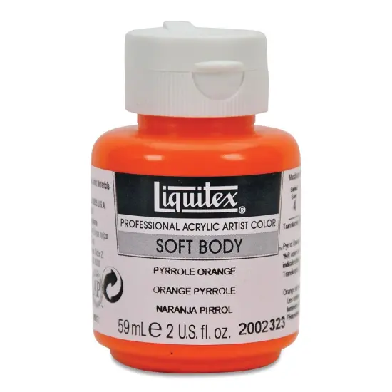 Liquitex Soft Body Artist Acrylics - Pyrrole Orange, 59 ml bottle {1}