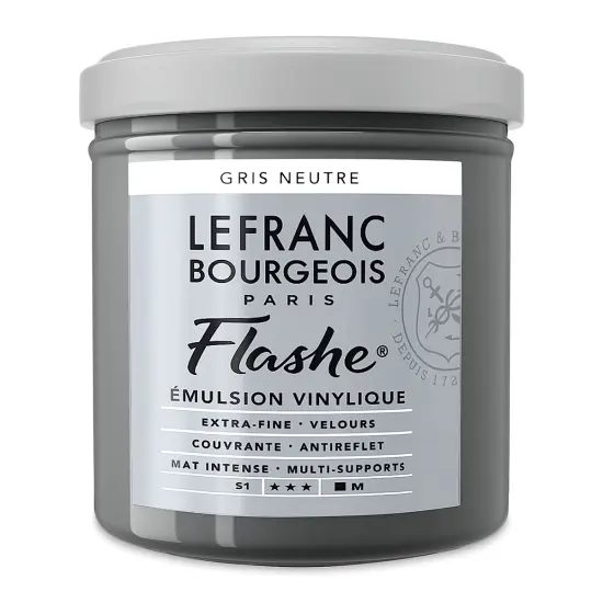 Lefranc & Bourgeois Flashe Vinyl Paint - Neutral Gray, 125 ml jar {1}