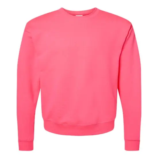 Hanes&reg; Ecosmart Crewneck Long Sleeve Sweatshirt Safety Pink {1}