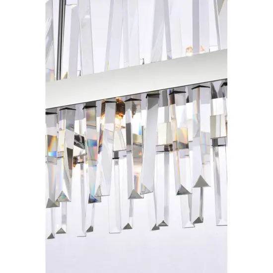 Serephina 30 inch crystal rectangle chandelier light in chrome {5}