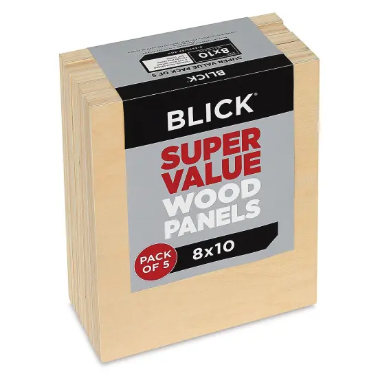 Blick Super Value Wood Panel Pack - 8" x 10", Pkg of 5 {1}