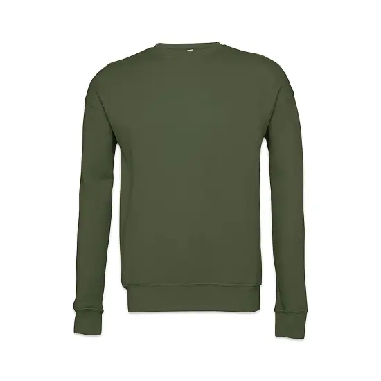 Bella + Canvas Unisex Sponge Fleece Drop Shoulder Sweatshirt - Military Green, Large {1}