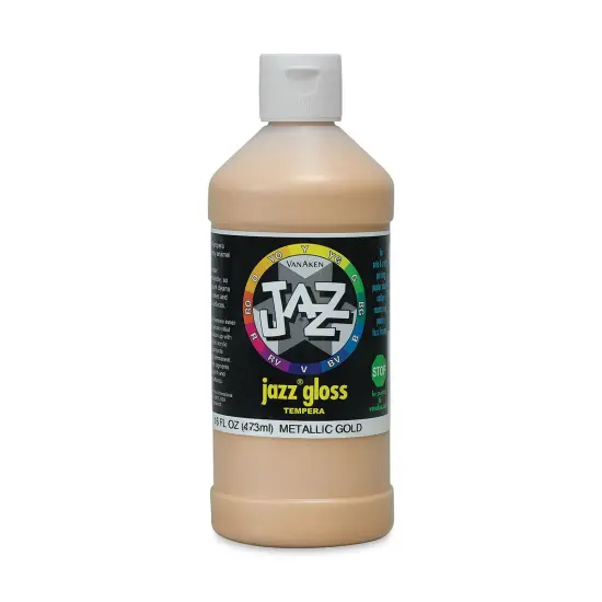 Jazz Gloss Tempera - Gloss, Metallic Gold, 16 oz bottle {1}