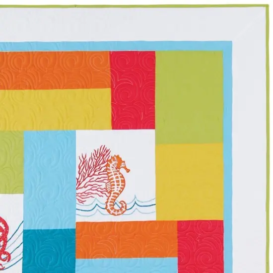 Tropical Escape Patchwork Cotton Blend Quilted Accent Throw Blanket 50" x 60" {3}