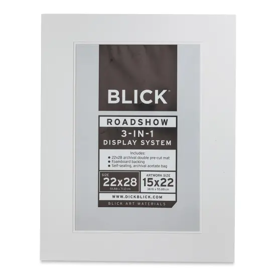 Blick Roadshow 3-in-1 System - White, Double Mat, 22" x 28" (14-3/4" x 21-3/4" Opening) {1}