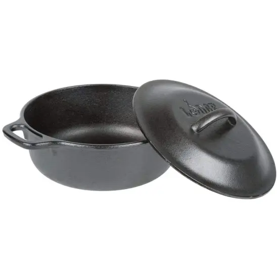 Lodge Cast Iron Serving Pot, 2 quarts, Non Stick, Black with Lid and Handles {3}