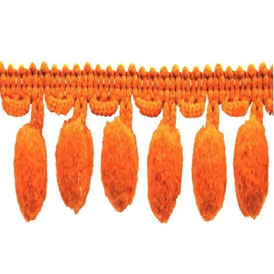 Belagio Pom Trim, 1.25" Wide, 10-Yard Bolt, Orange {1}