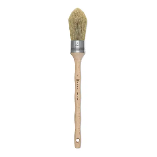 Escoda Natural Bristle Brushes - Round Oval, Size 8, Long Handle {1}