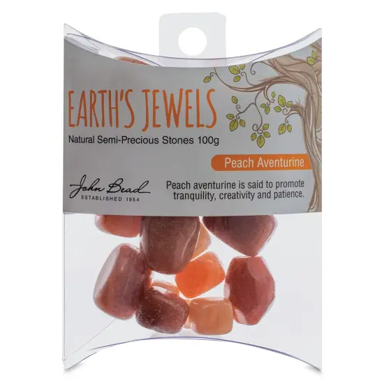 John Bead Earth Jewels Bead Assortment - Peach Aventurine, Natural, 100 g {1}
