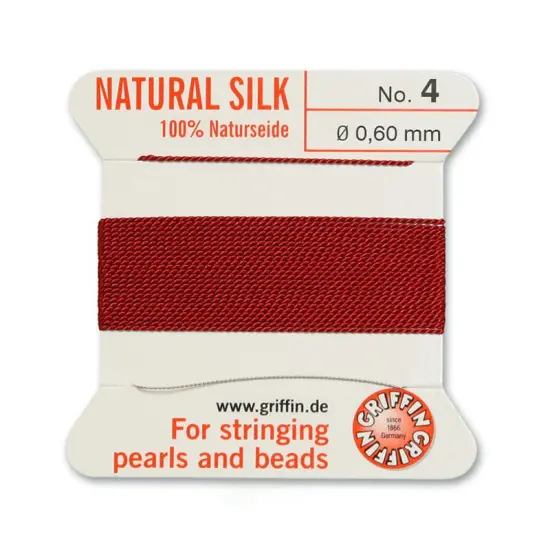 #4 Garnet Griffin Silk Bead Cord (2 Meters) {1}