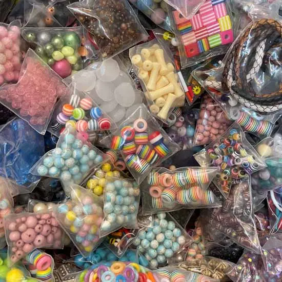 Bulk Mix of Plastic Beads - RANDOM Mystery Lot (1/2 LB) (B704-Plastic) {1}