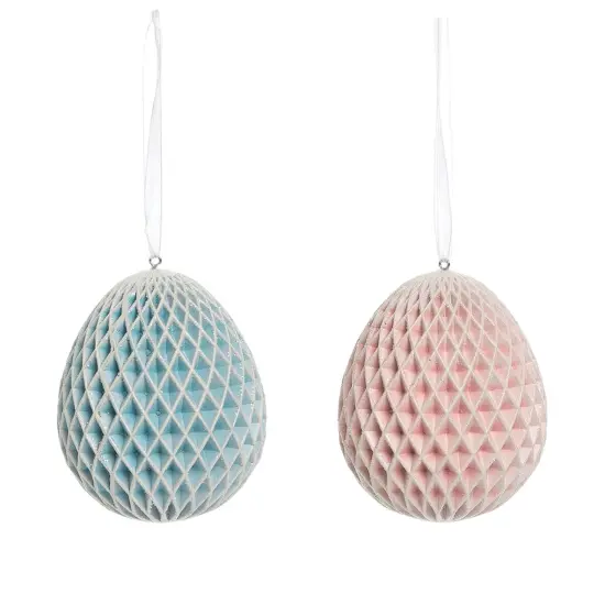 Large Honeycomb Egg Easter Spring Decorative Hanging Tree Ornament Assortment of 4 {4}