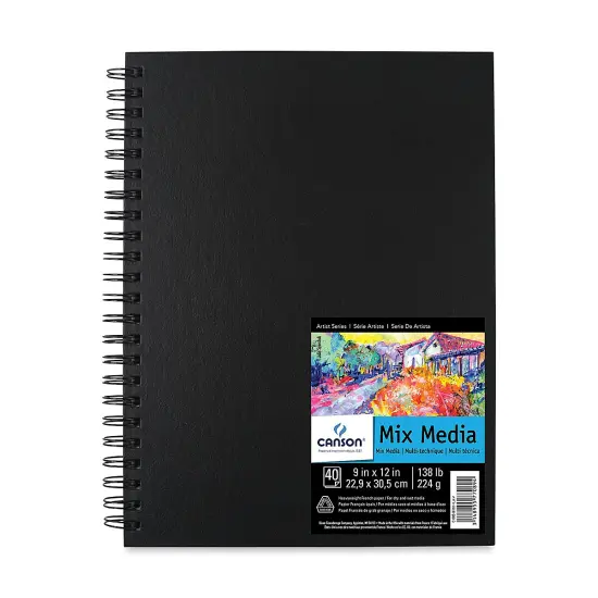 Canson Mix Media Spiral Bound Art Book - 12" x 9", Portrait, 40 Sheets {1}
