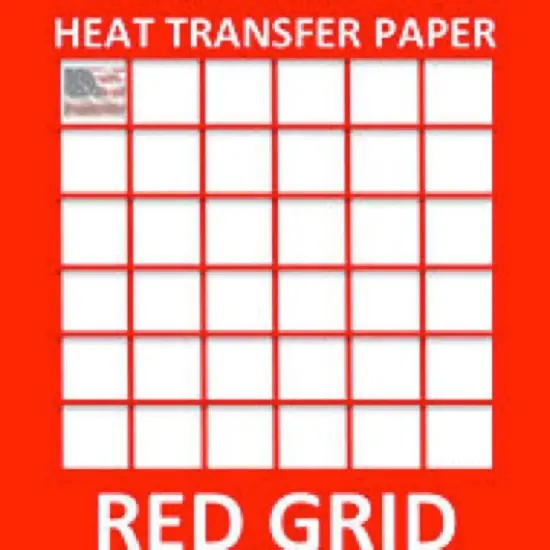 LIGHT FABRICS TRANSFER PAPER 100 Sheets PK LIGHT TRANSFER PAPER FOR INKJET PRINTING 8.5X11 Red Grid {1}