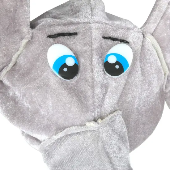 Stuffed Elephant Costume Hat - Plush Animal Funny Costume Accessories Hat - 1 Piece Grey {4}