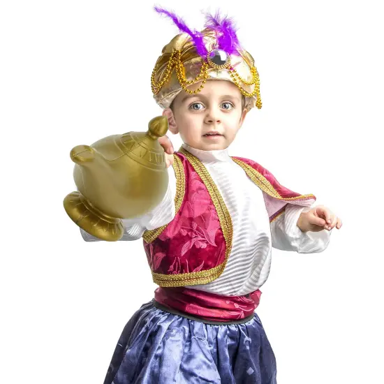 Arabian Genie Oil Lamp - Aladdin's Gold Magic Genie Lamp Costume Accessory - 1 Piece {3}