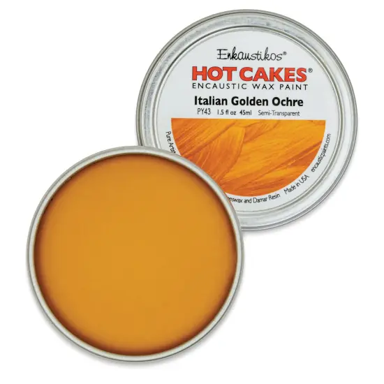 Enkaustikos Hot Cakes Encaustic Paint - Italian Golden Ochre, 45 ml tin {1}