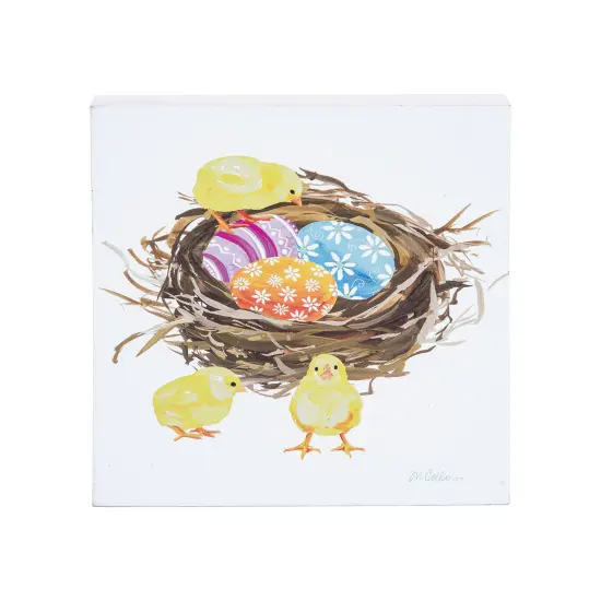 Eggs & Nest Block Easter Shelf Sitter Centerpiece {1}