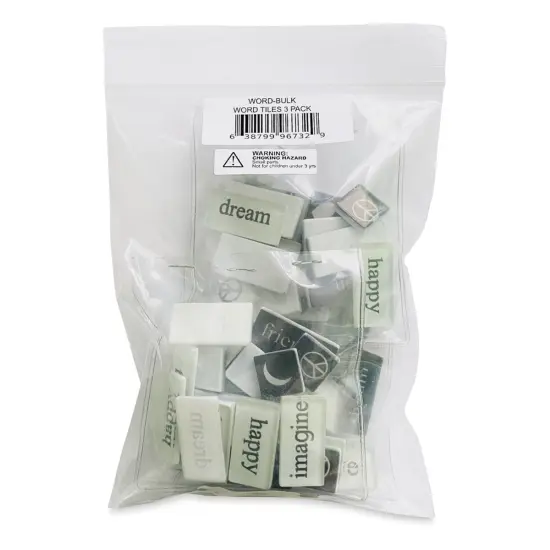 Mosaic Mercantile Word Tiles - Black/White, Package of 90 {1}