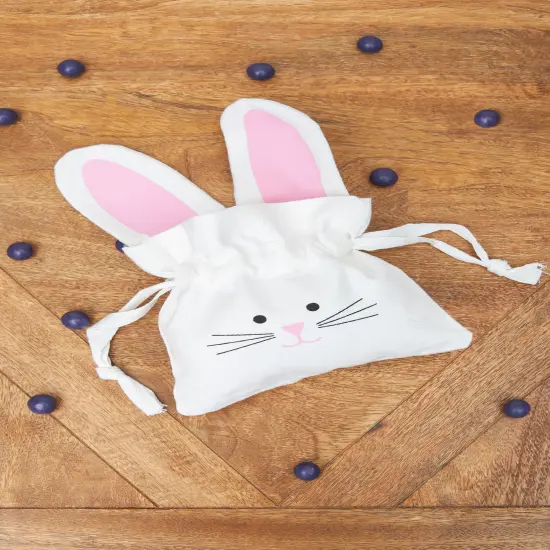 6.5" x 7" Cute Bunny Rabbit w/ Pink Ears Cotton Easter Egg Hunt Gift Basket {3}