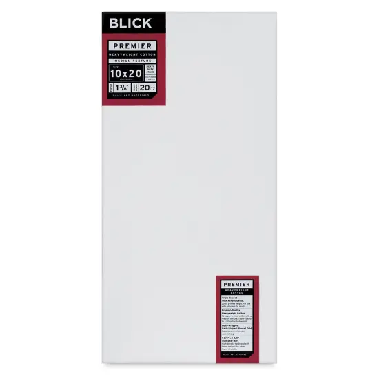 Blick Premier Heavyweight Stretched Cotton Canvas - 10" x 20", 1-3/8" Profile {1}