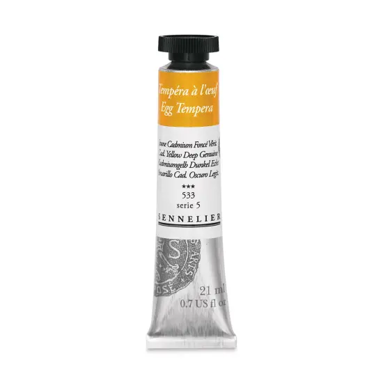 Sennelier Aritsts Egg Tempera- Cadmium Yellow Deep Genuine, 21 ml tube {1}