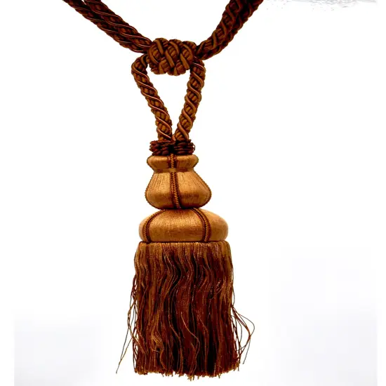 Belagio Single Tassel Tie-Back, 10" Long Tassel, Colors Collection, Toffee {1}