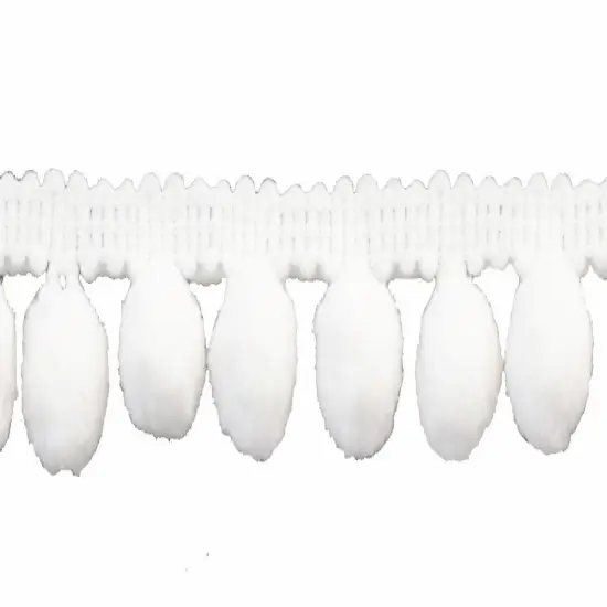 Belagio Pom Trim, 1.25" Wide, 10-Yard Bolt, White {1}