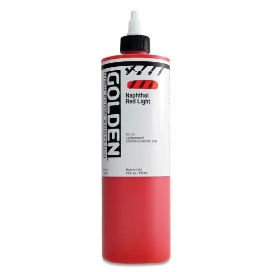 Golden High Flow Acrylics - Naphthol Red Light, 16 oz bottle {1}