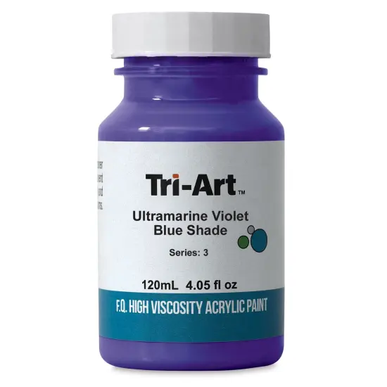 Tri-Art High Viscosity Artist Acrylic - Ultramarine Violet Blue Shade, 120 ml jar {1}