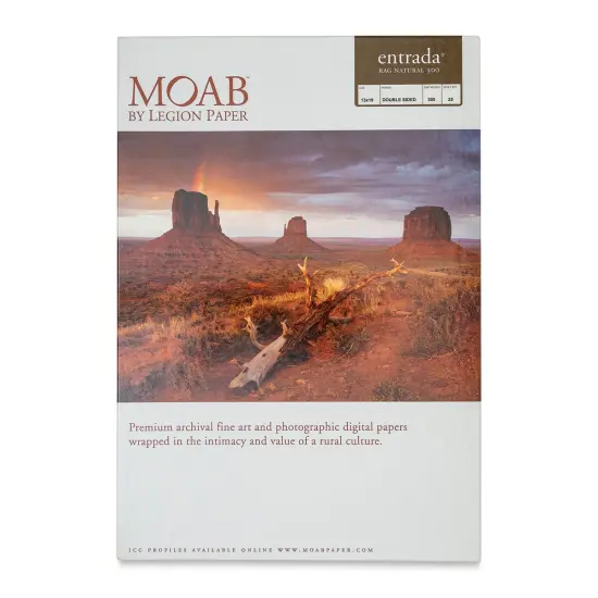 Legion Moab Entrada Digital Rag Paper - 13" x 19", Natural, 300 gsm, Pkg of 25 {1}