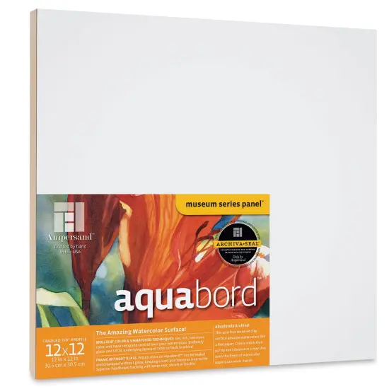Ampersand Aquabord Panel - 12" x 12", 7/8" Cradled {1}